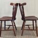 Pair of dutch bistro chairs in solid wood 70s