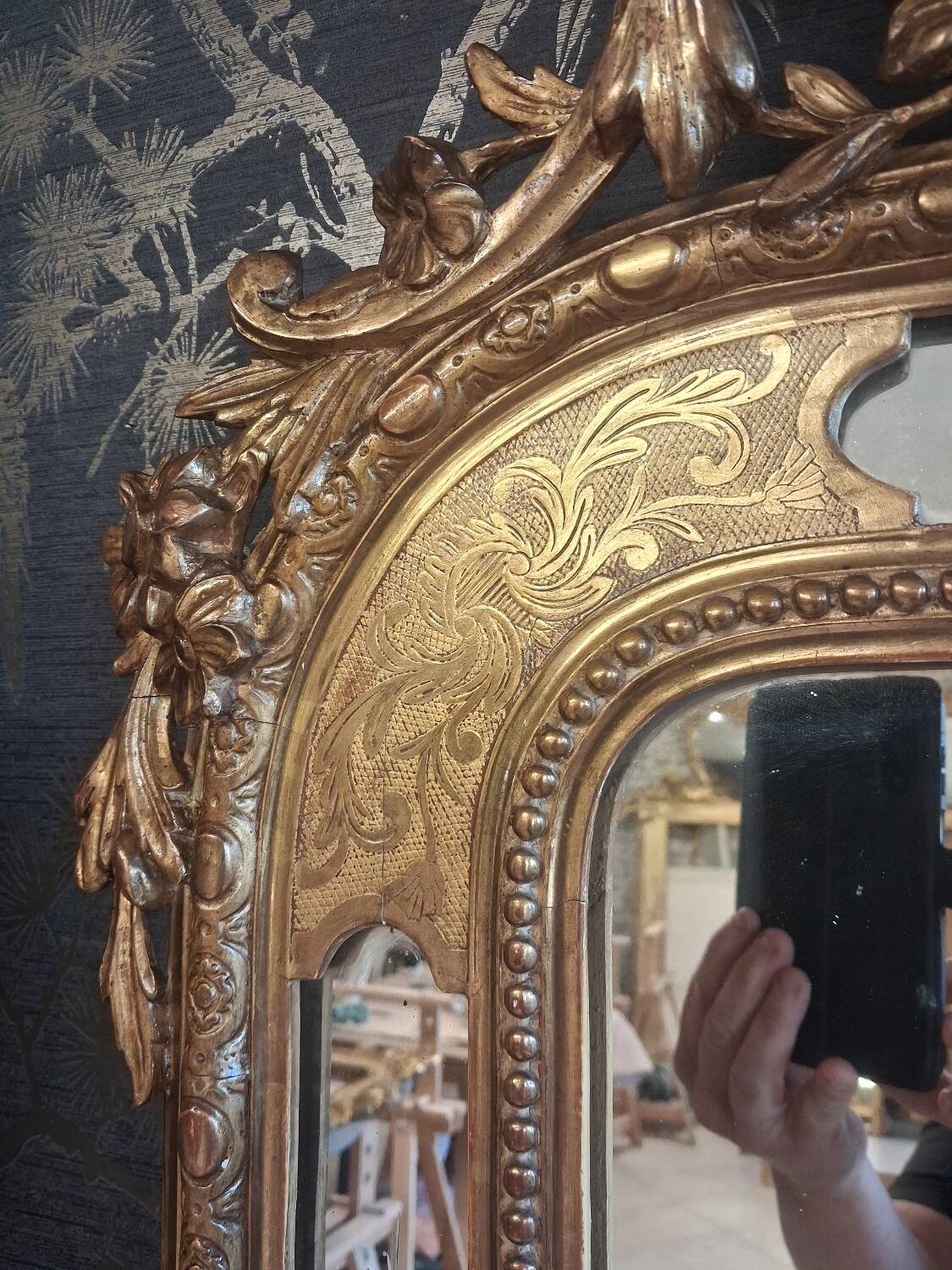 19th century Parecloses mirror 167 x 99