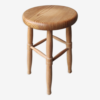 Tabouret bois massif vintage