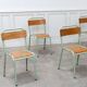 Lot de 6 chaises d’école Mobiltube turquoise 1950