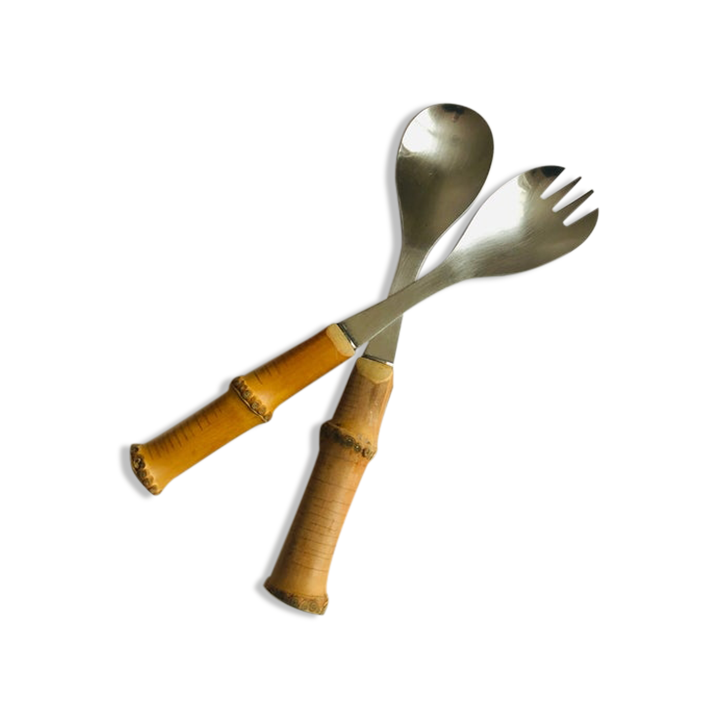 Couverts à salade bambou