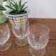 Set of 3 cut crystal digestif glasses