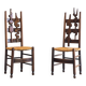 2 sculptural brutalist high-back chairs