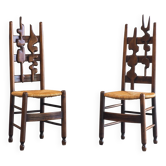 2 chaises hautes sculpturales brutalistes