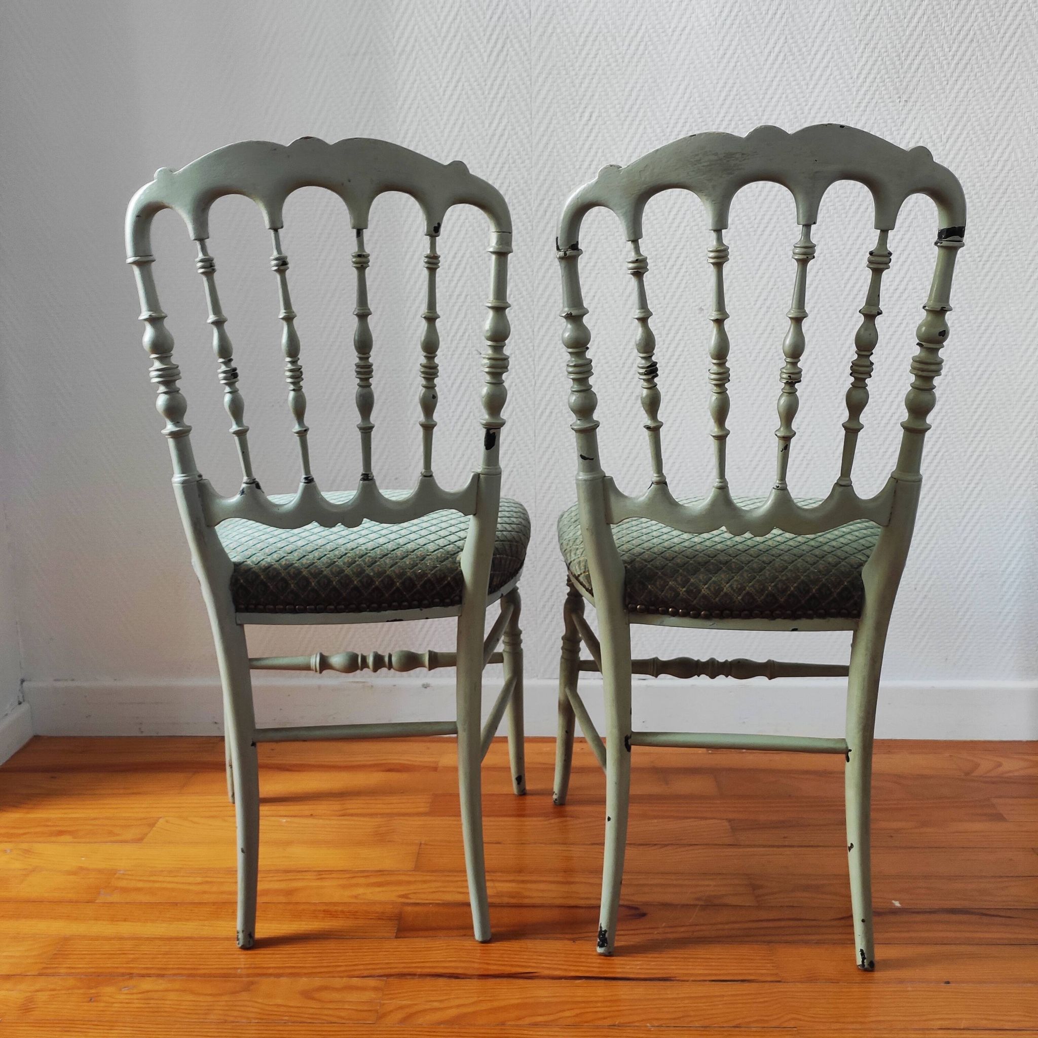 Paire de chaises Napoléon III patinées