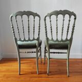 Pair of patinated Napoleon III chairs