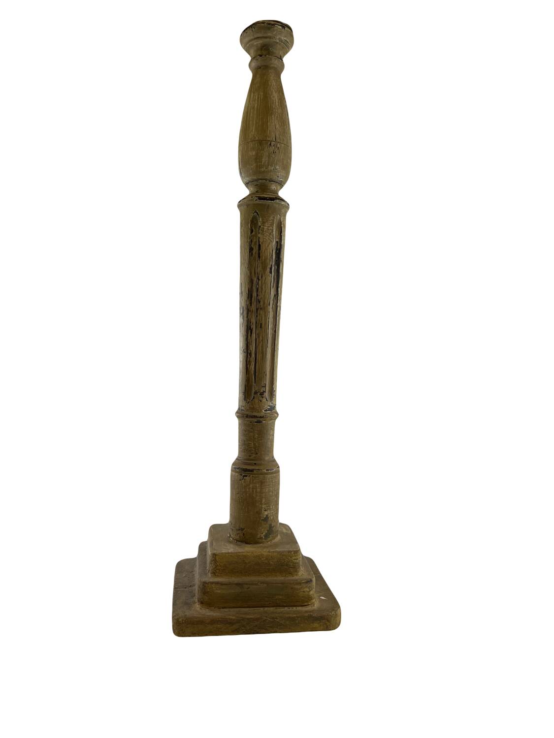 Patina wooden baluster lamp base