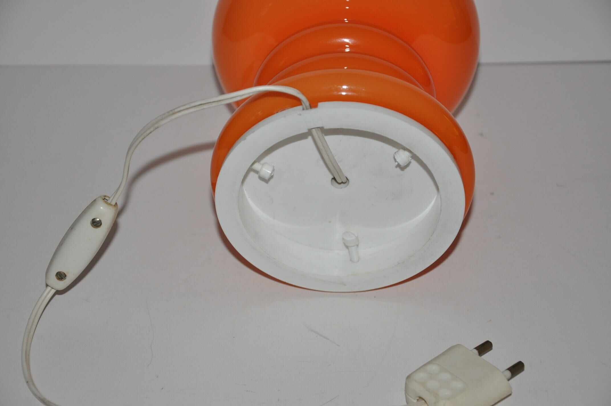 Orange glass table lamp, 1970