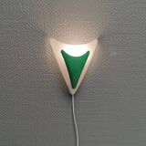 Beautiful and fun wall lamp, in hard pressed white plastic danish 1980s