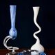 Vintage light blue mid-century artistic vase, Murano glass, Europe, 1970s.
