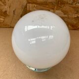 Old Ceiling Light Sconce Opaline Ball + Vintage Aluminum Support