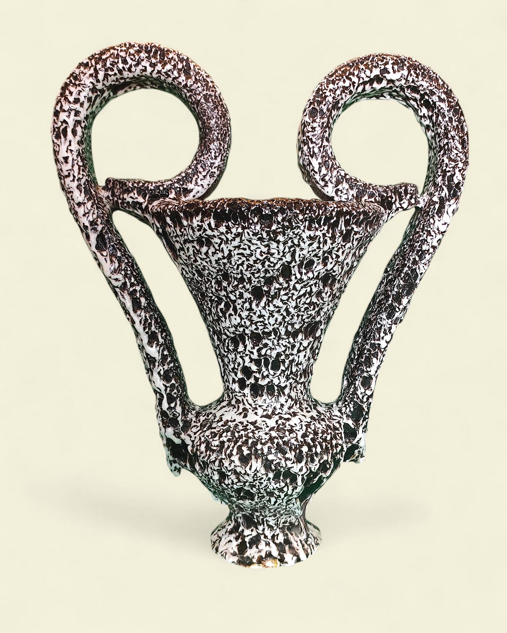 Large "Canthara" Vase in "Fat Lava", Marius Giuge, Vallauris - 1960s