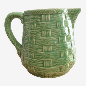 Basketry pitcher digoin sarreguemines