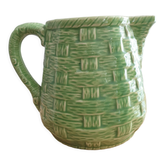 Basketry pitcher digoin sarreguemines