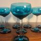 Set of 8 vintage 1960s glasses – elegant blue-green-turquoise design