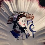 Hand-painted small maraîchine fruit cup signed by Henry Simon vintage