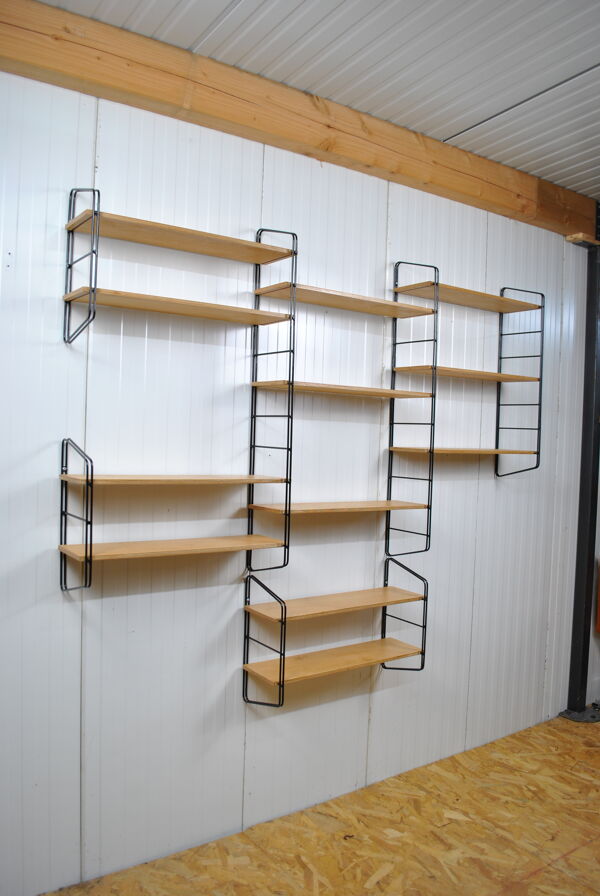 Etagère bibliothèque modulable murale 1970