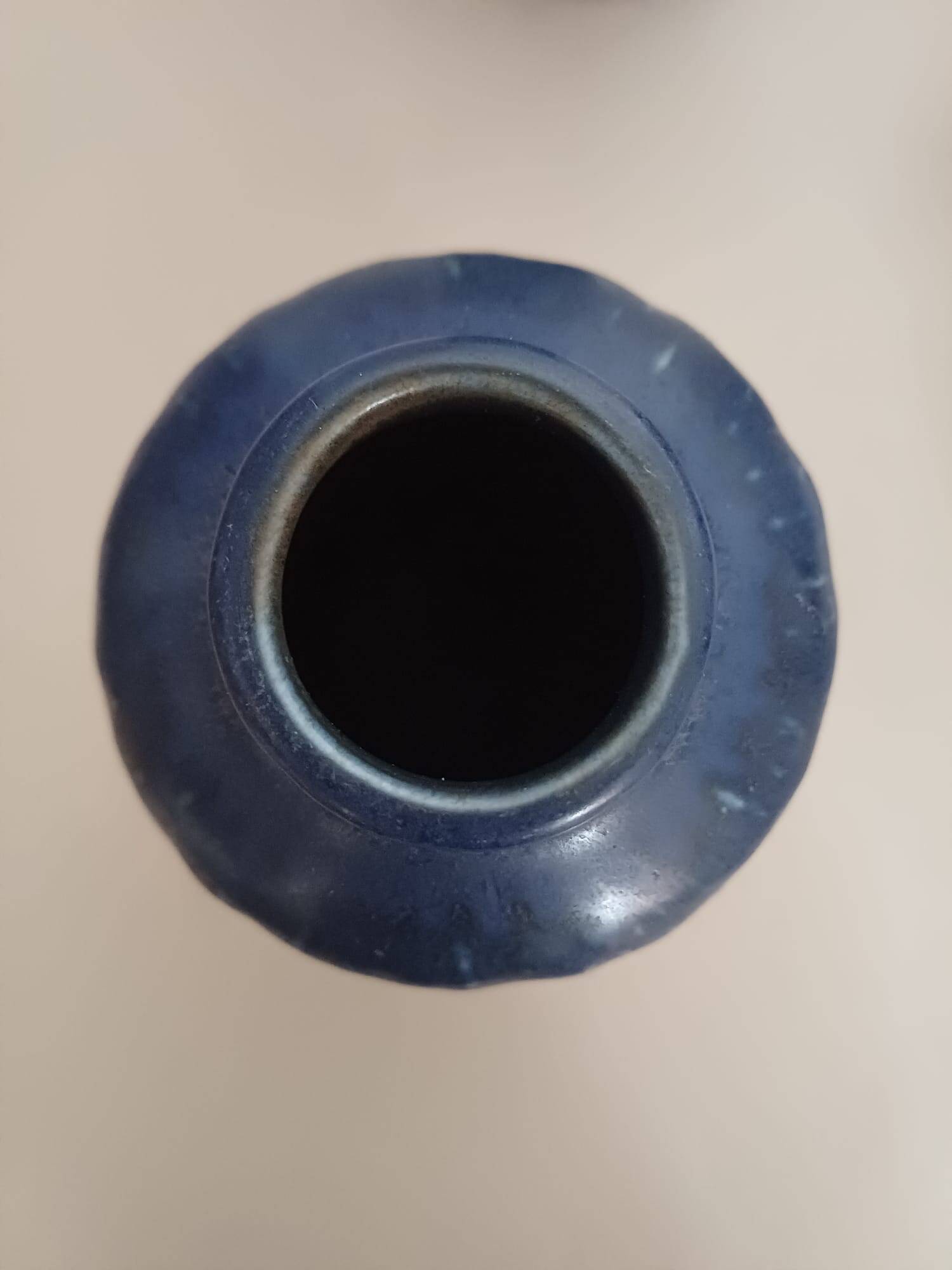 Scandinavian Ceramic Vase Gunnar Nylund "Rubus" Number 5 Rörstrand Blue Wine