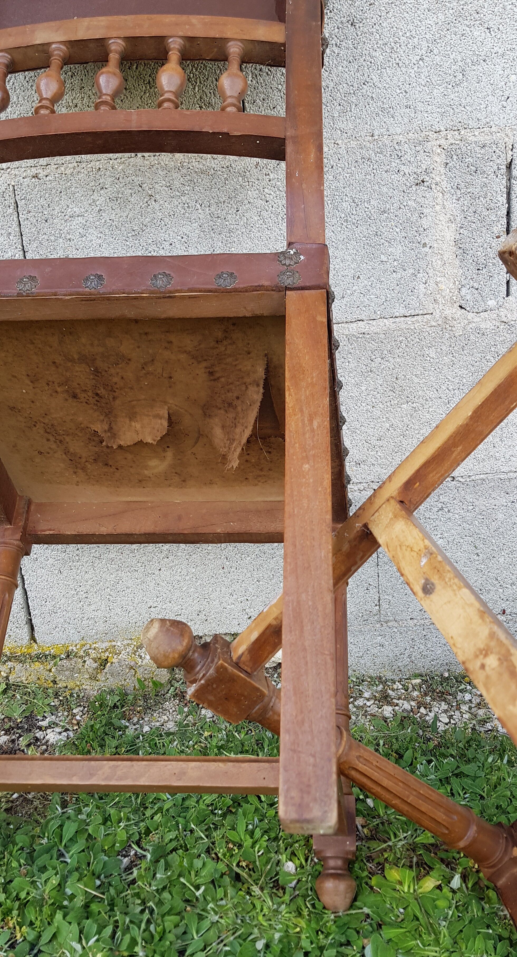 2 seat chairs and leather backrest