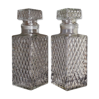 Duo de carafes à whisky vintages