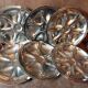 Lot de 6 assiettes  huîtres métal