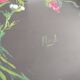 Authentic Longwy dish Black enamels poppy decoration Louis Valenti 1960
