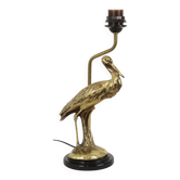 Lampe vintage en or avec cigogne Hollywood Regency 40 cm