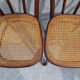 Curved wooden lounge 1900, a bench and four chairs