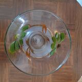 Vase en verre avec dorure et fleurs peintes Art Déco