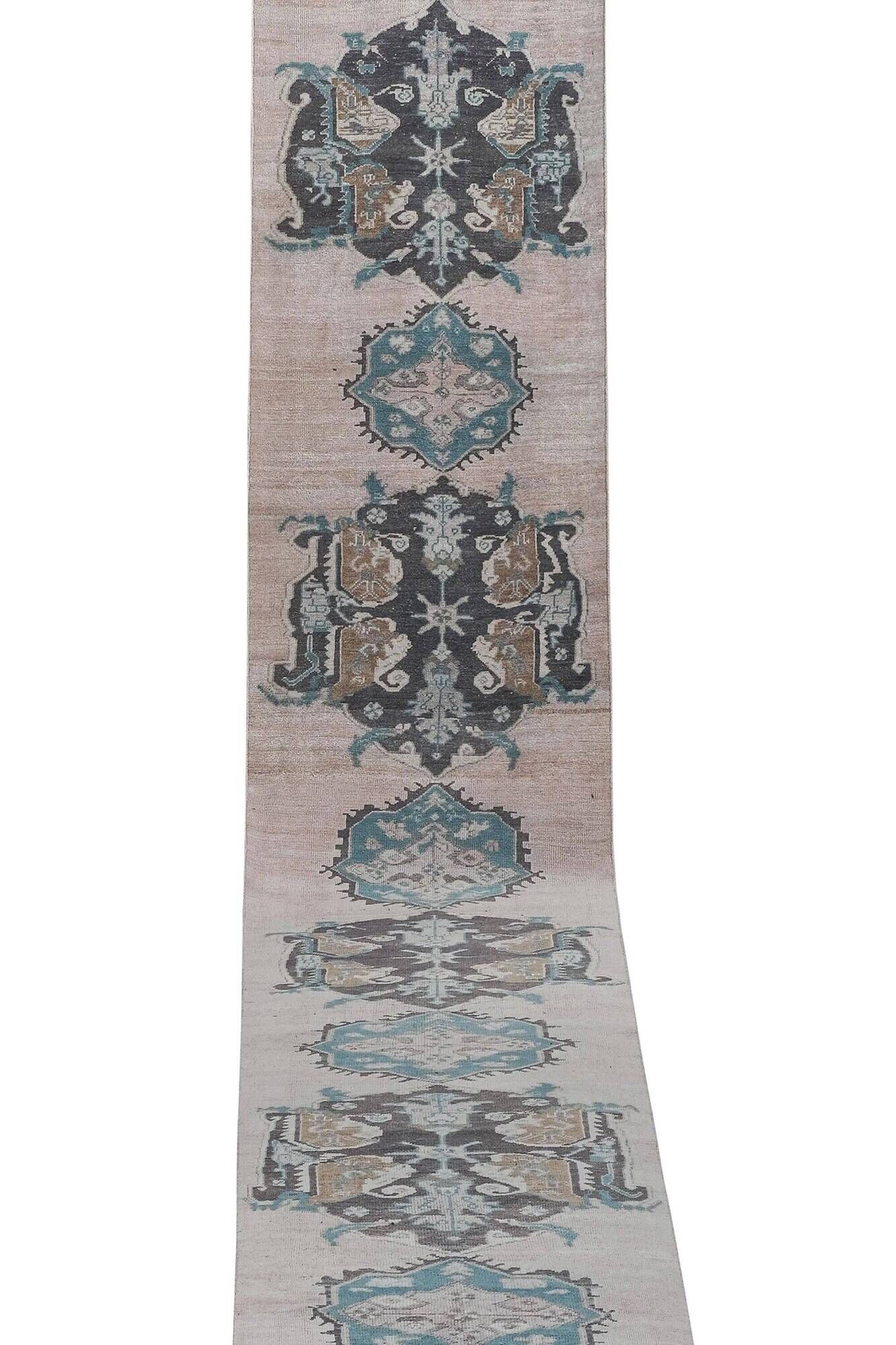 Vintage Turkish hallway rug 93x614 cm