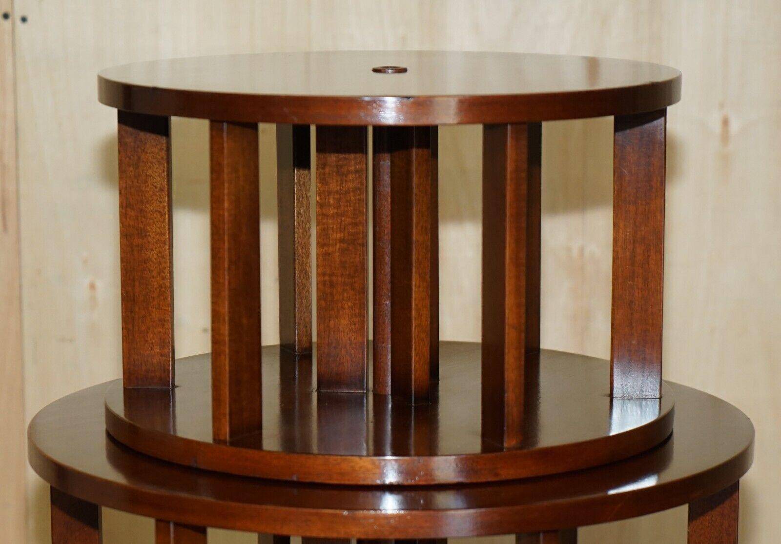 Regency-style rotating library in hardwood, 148 cm