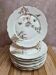 Set of 7 antique porcelain plates – Decorated with polychrome birds and flowers