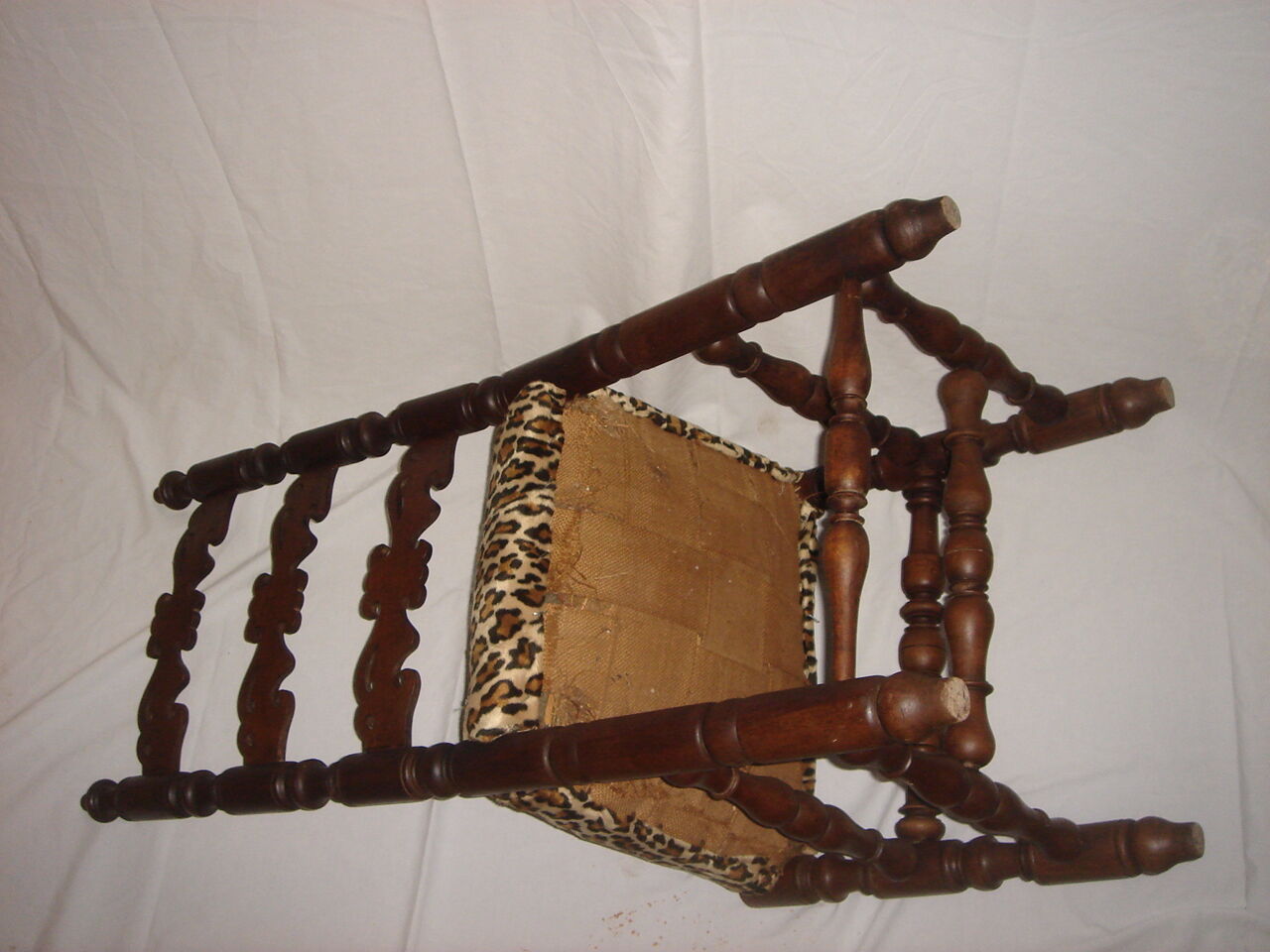 Old chair covered Leopard fabrics