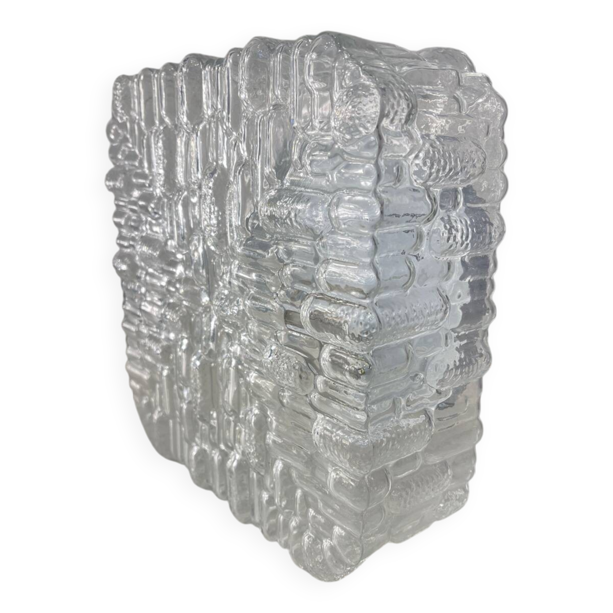 Molded glass ceiling light, 1970