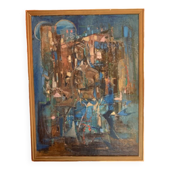 Pierre Malrieux 1920-2022 "Abstraction" Huile sur Panneau - Cap Ferret 1975