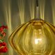 Suspension globe vintage XL en verre ambré