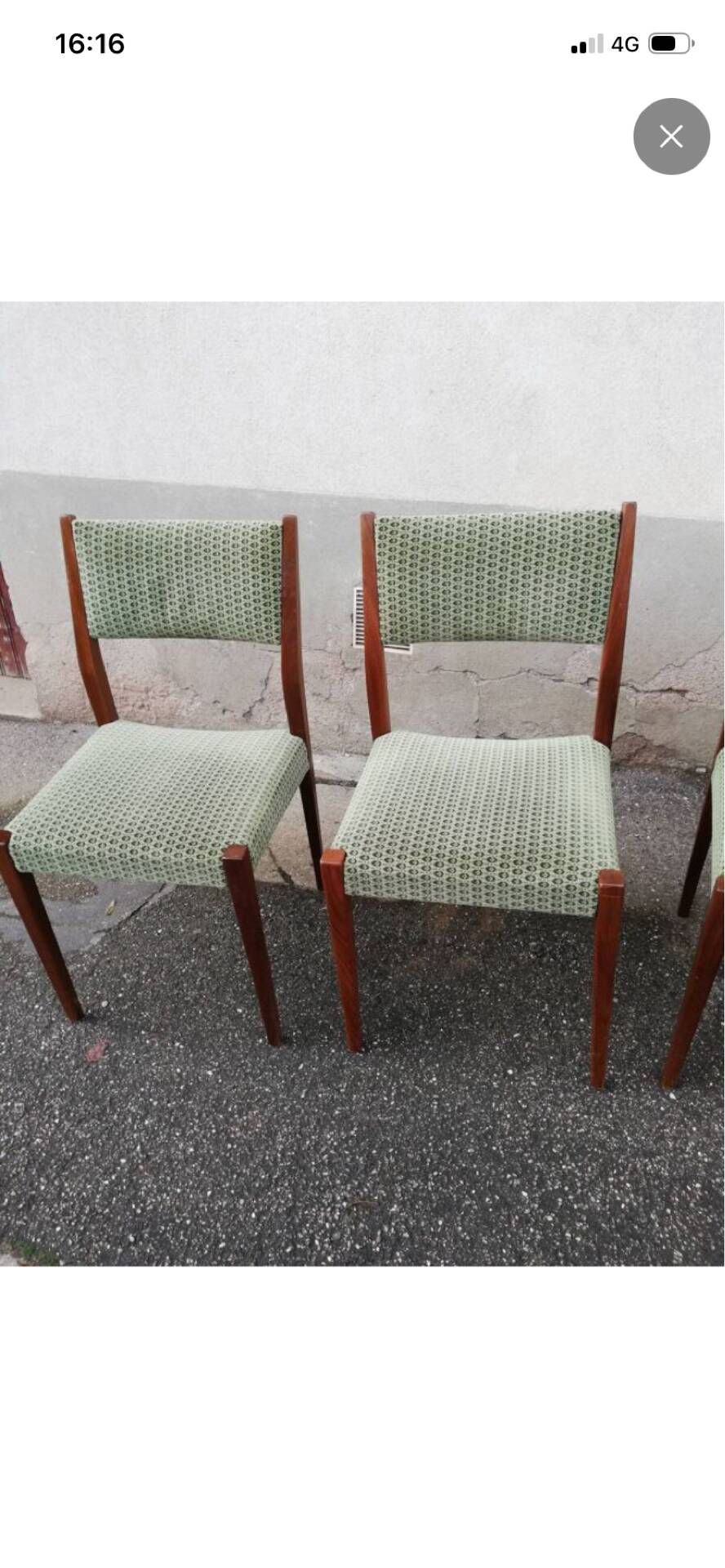 Lot de 6 chaises scandinaves teck et tissu