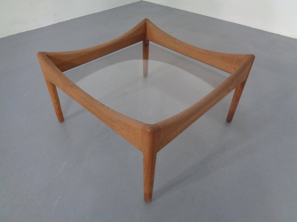 Modus Oak & Glass Table by Kristian Vedel for Soren Willadsen, 1963