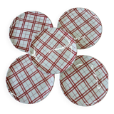 5 old checkered flat plates