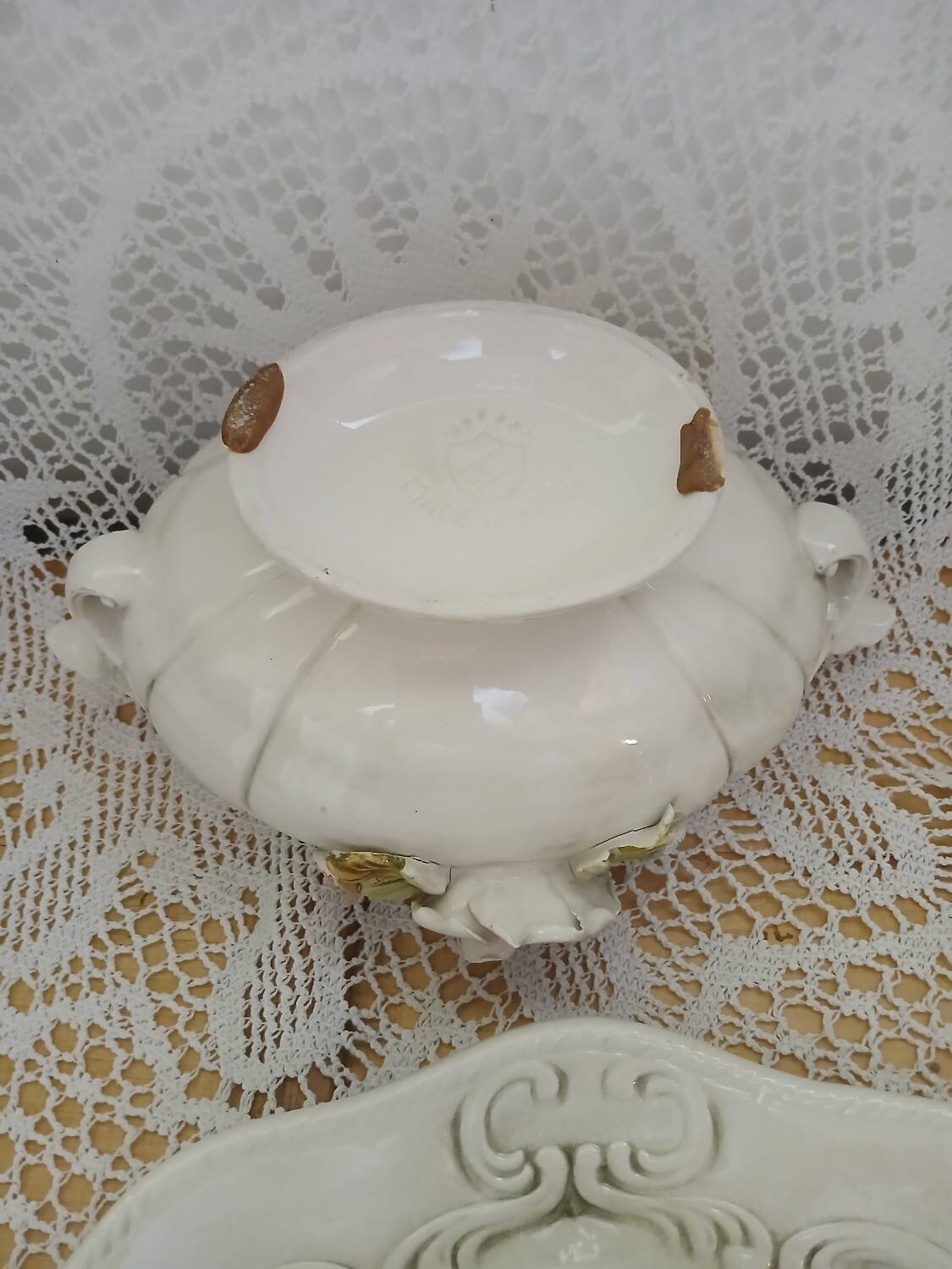 Antique porcelain soup tureen from Naples
