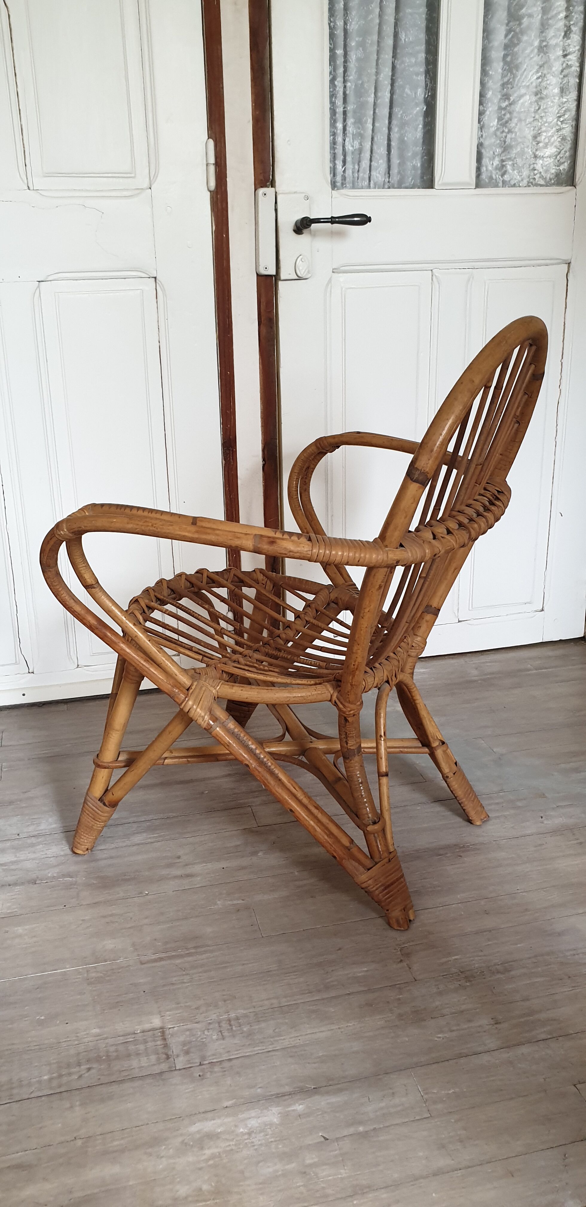 Pair of rattan armchairs