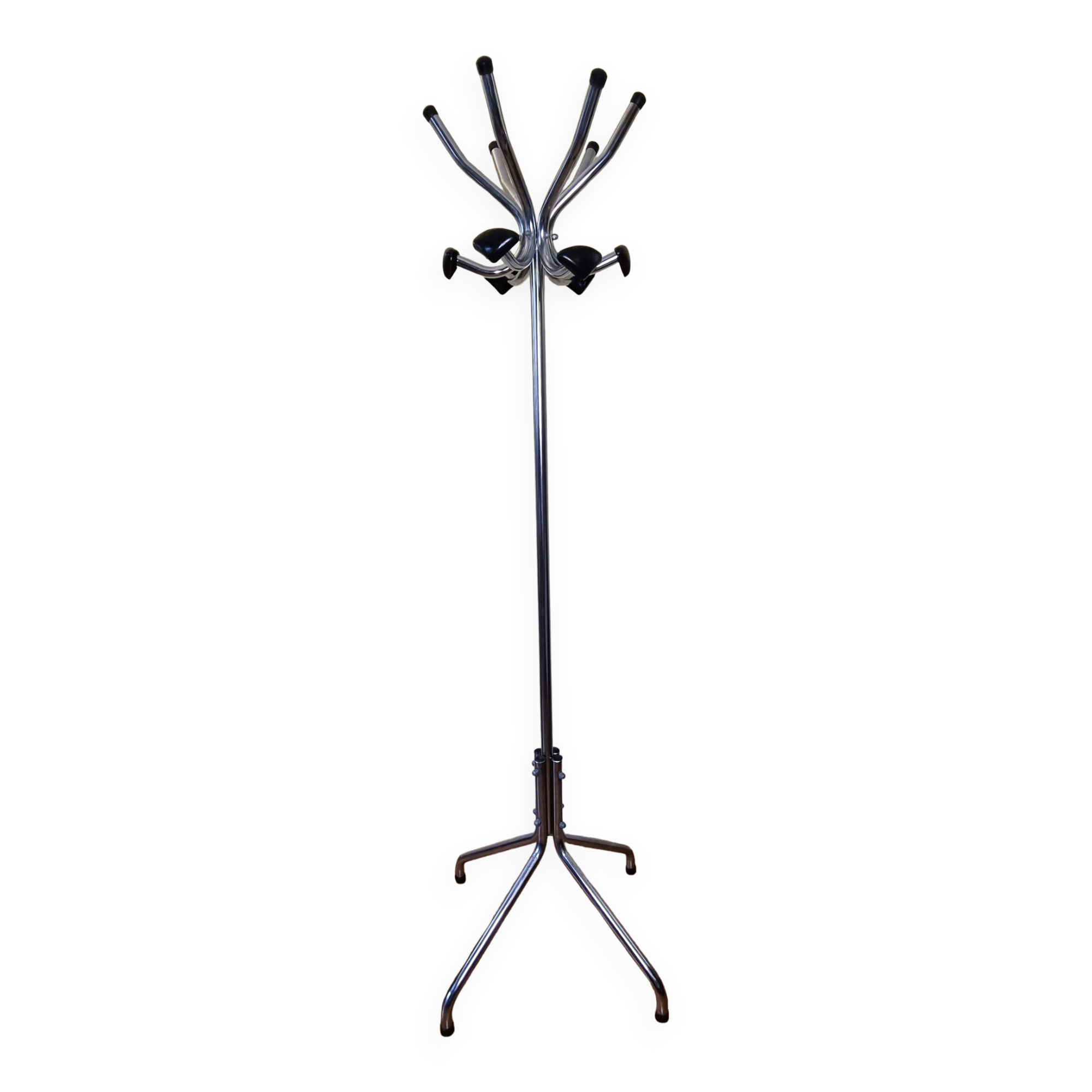 Vintage chrome metal coat rack, 1970s