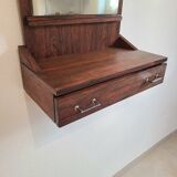 Miroir scandinave vintage teck palissandre années 1970