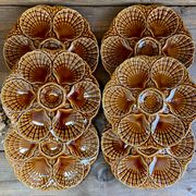6 Sarreguemines oyster plates France in a slip