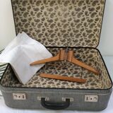 Old gray cardboard suitcase