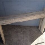 Brutalist console 148 cm old solid wood