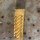 6 enameled ceramic knife holders, slip, vintage golden yellow