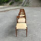6x Chaises n°77 - Otto Moller-Teck et tissu d'origine-1960's
