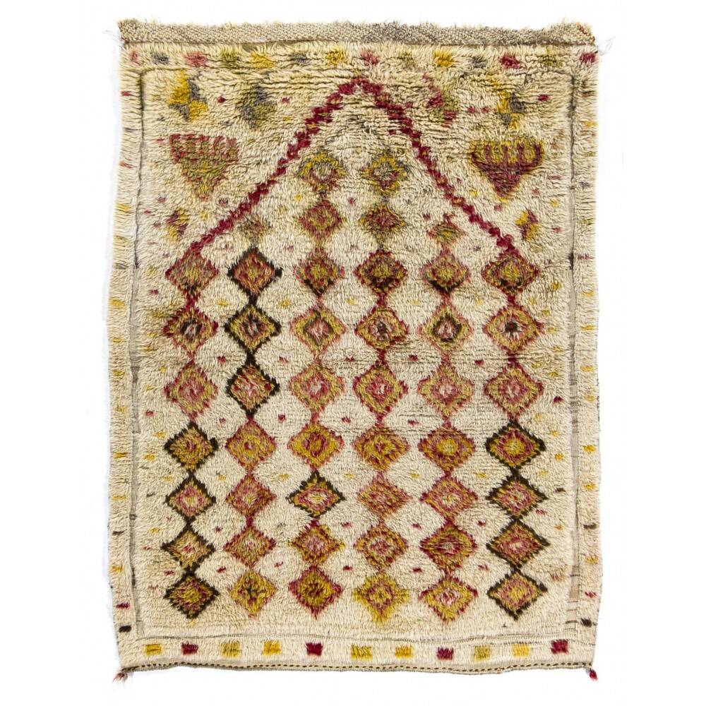 Antique Handmade Turkish Tulu Rug with Geometric Design, 100% Wool