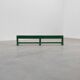 Rustic primitive green farmhouse bench in solid oak, France ca. 1900